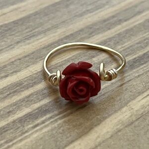 Red Rose Gold wire wrapped women’s Ring